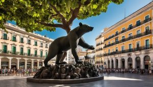 urso e árvore de morango