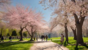 mães na floração da primavera